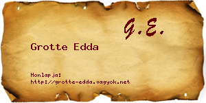 Grotte Edda névjegykártya